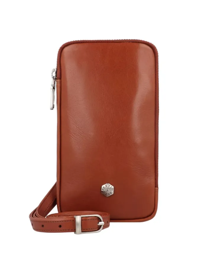 Paris Handytasche Leder 10 cm in tan 1