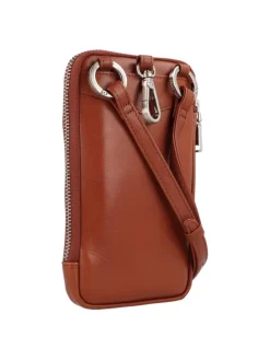 Paris Handytasche Leder 10 cm in tan 1