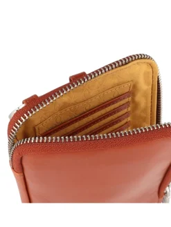 Paris Handytasche Leder 10 cm in tan 1