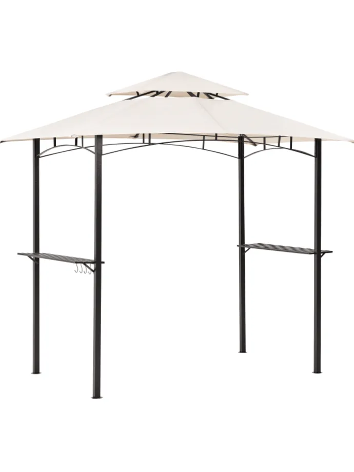 Pavillon NARO in Beige/Schwarz - (W) 240 x (H) 245 x (L) 148 cm