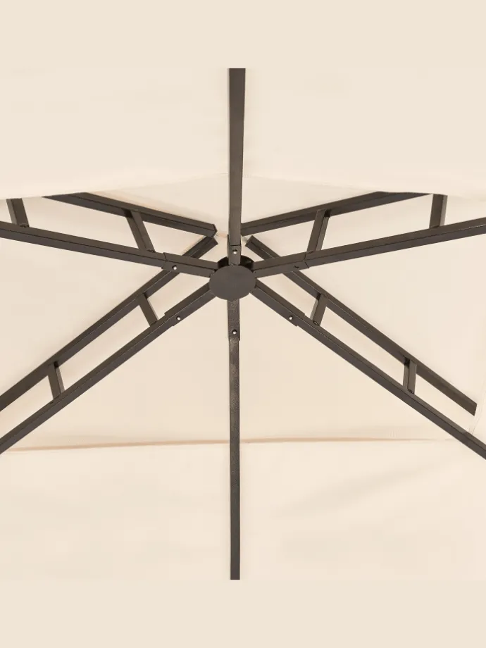 Pavillon NARO in Beige/Schwarz - (W) 240 x (H) 245 x (L) 148 cm