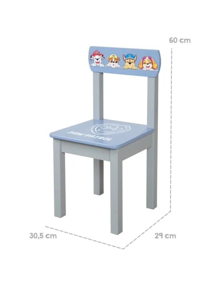 Paw Patrol Kinderstuhl, Holz Grau/Blau, ab 18 Mon., mit Helden-Motiv