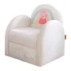 Peppa Pig Kindersessel, Armlehne & Samtbezug Beige, bis 80 kg
