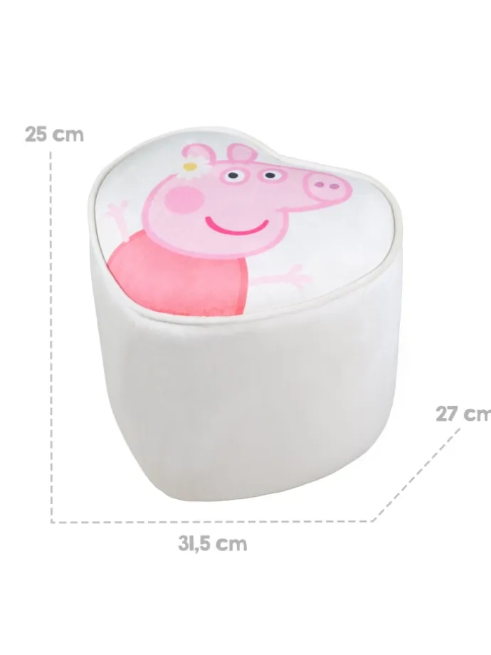 Peppa Pig Polsterhocker Herzform, Beige, für Kinder bis 60 kg