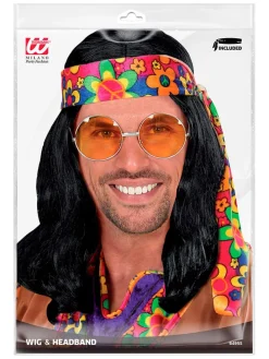 Perücke in Schwarz/ Bunt