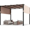 Pergola mit 2 verstellbaren Dächern in Beige