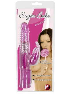 Perlenvibrator mit Klitorisreizer Sugar Babe in pink