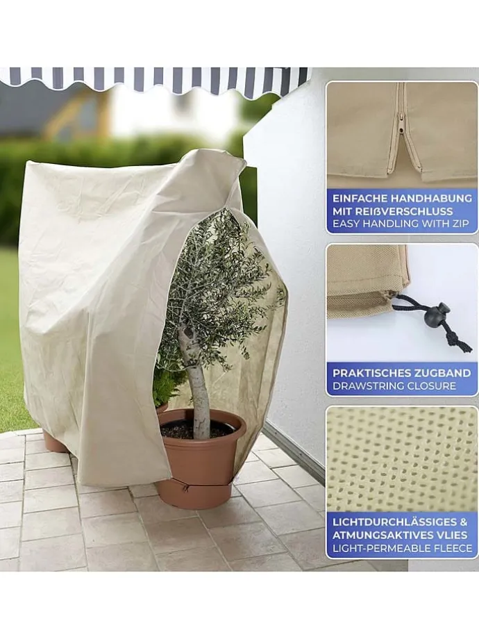 Pflanzenschutz in Beige - (B)240 x (H)200 cm