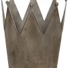 Pflanzkübel ''Krone'' in Grau - (H)23,5 x Ø 23 cm