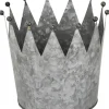 Pflanzkübel ''Krone'' in Silber - (H)22 x Ø 23 cm
