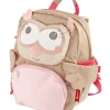 Pfötchen-Rucksack Eule in Rosa/Braun