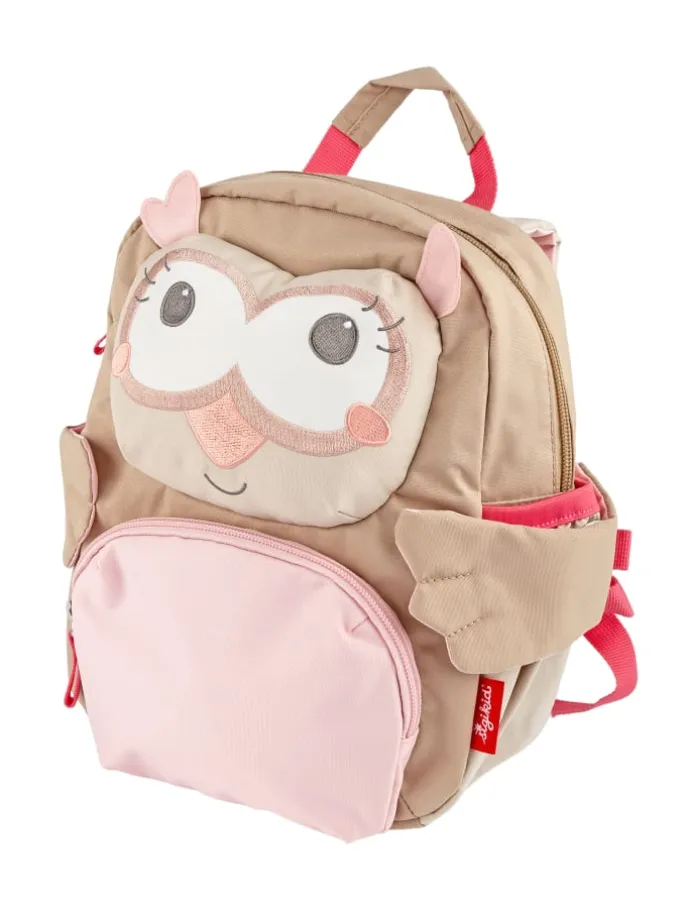 Pfötchen-Rucksack Eule in Rosa/Braun