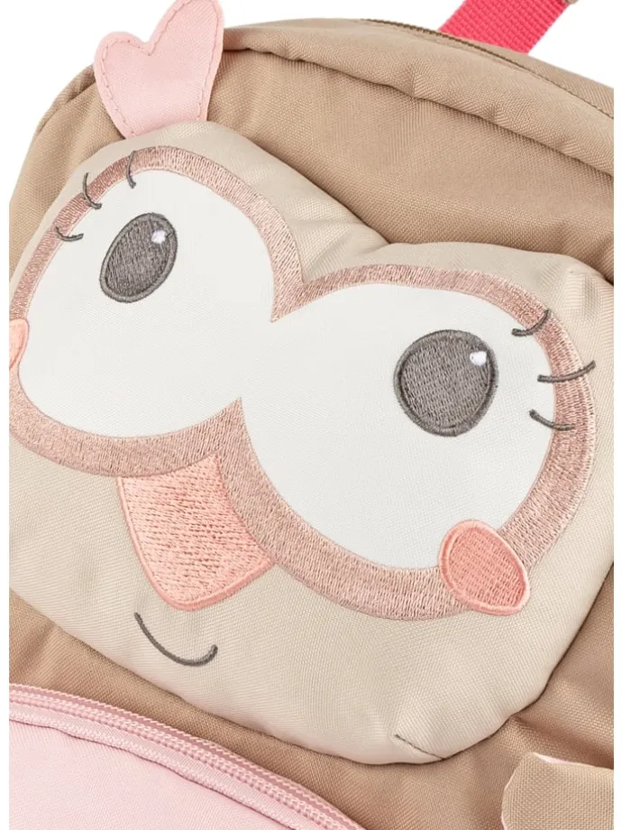 Pfötchen-Rucksack Eule in Rosa/Braun