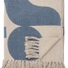 Plaid "Agno" in Blau/ Beige - (L)160 x (B)130 cm