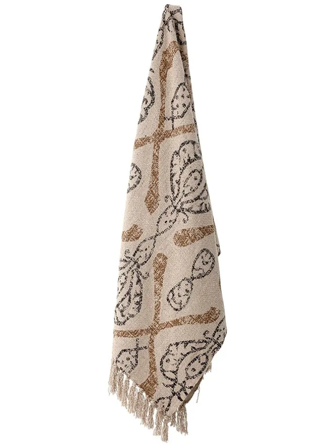 Plaid "Freddy" in Beige - (L)160 x (B)130 cm