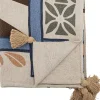 Plaid "Rudaur" in Blau/ Creme - (L)160 x (B)130 cm