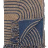 Plaid "Tiffanie" in Blau/ Braun - (L)160 x (B)130 cm