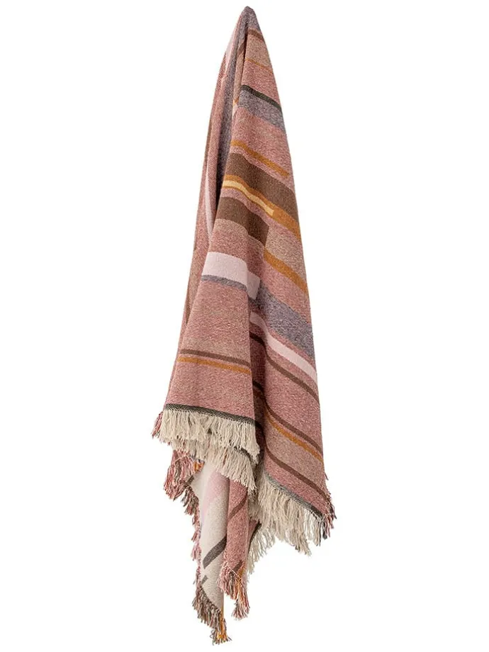 Plaid "Toscana" in Creme/ Rosa - (L)160 x (B)130 cm