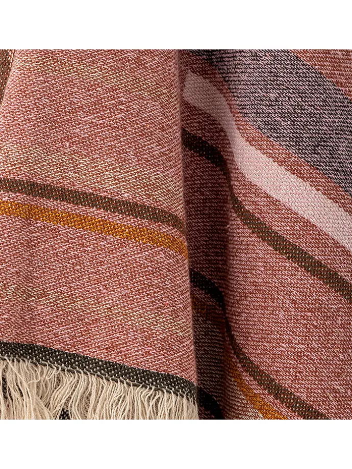 Plaid "Toscana" in Creme/ Rosa - (L)160 x (B)130 cm