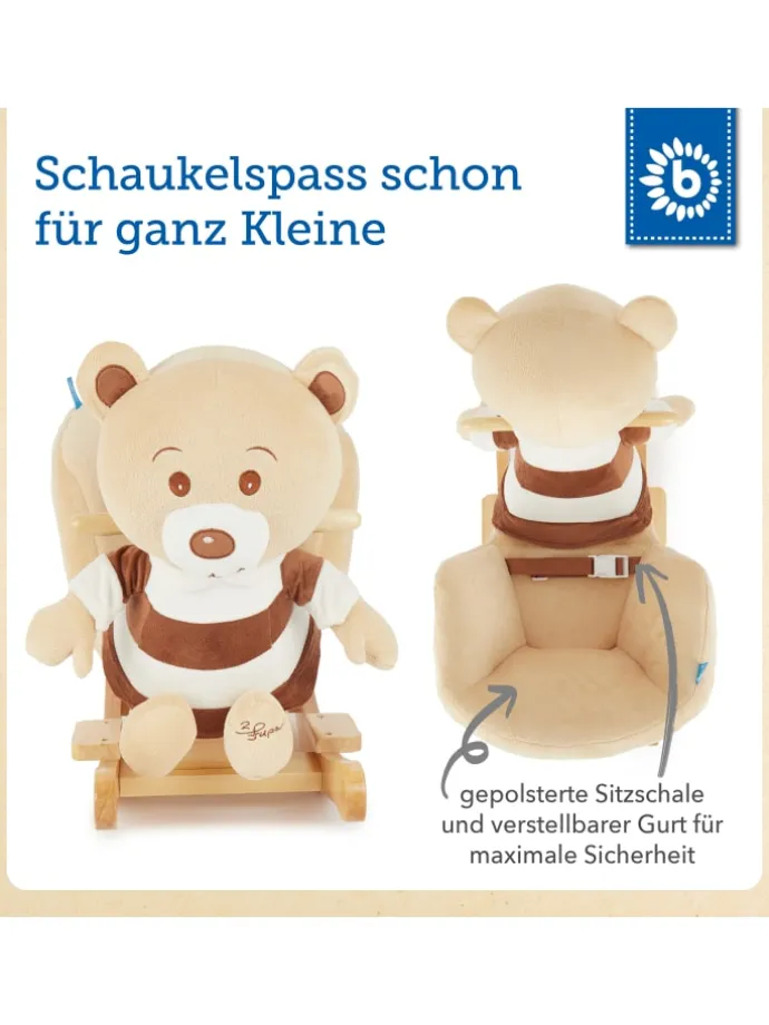 Plüsch Schaukeltier Bär Bubu in Braun