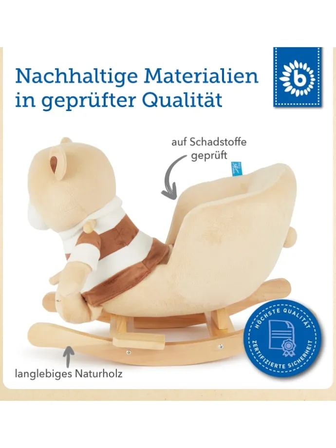 Plüsch Schaukeltier Bär Bubu in Braun