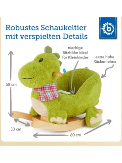 Plüsch Schaukeltier Dino in Grün