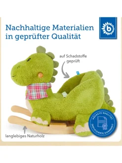 Plüsch Schaukeltier Dino in Grün