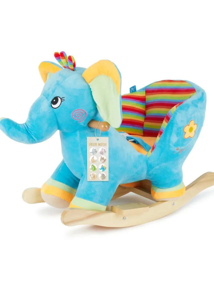 Plüsch Schaukeltier Elefant in Blau