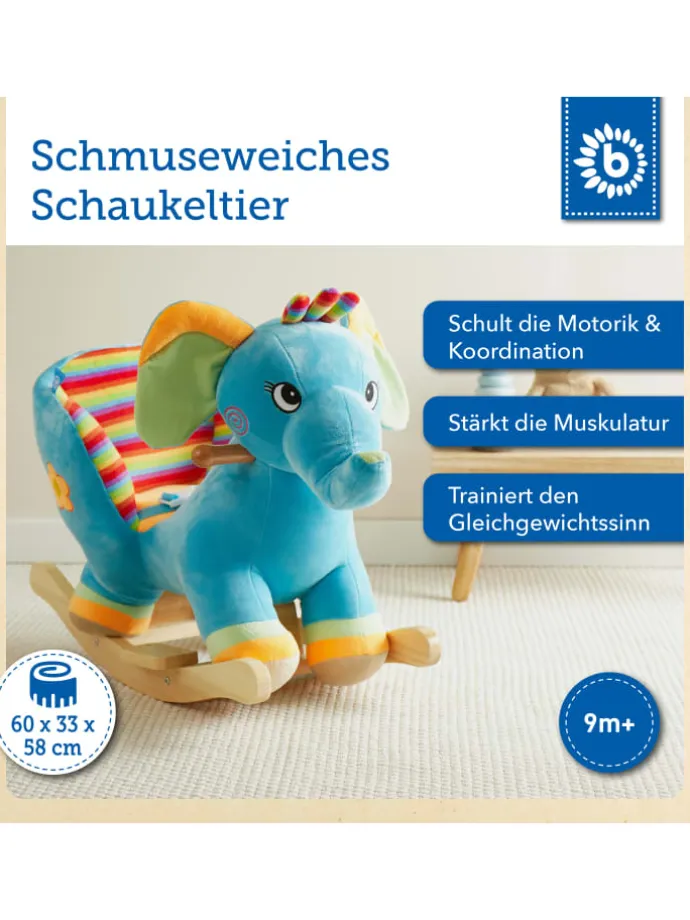 Plüsch Schaukeltier Elefant in Blau