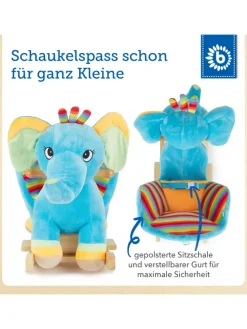 Plüsch Schaukeltier Elefant in Blau