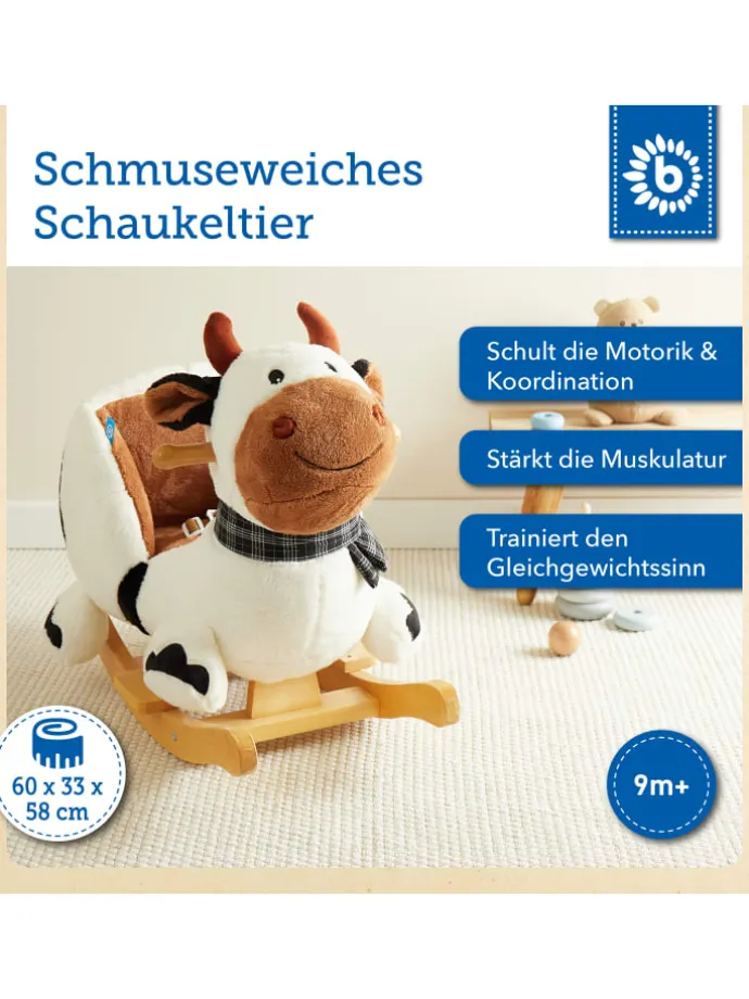 Plüsch Schaukeltier Kuh "Bauernhof in Weiß