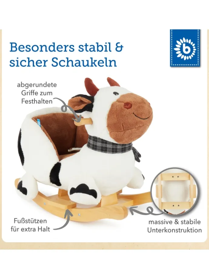 Plüsch Schaukeltier Kuh "Bauernhof in Weiß