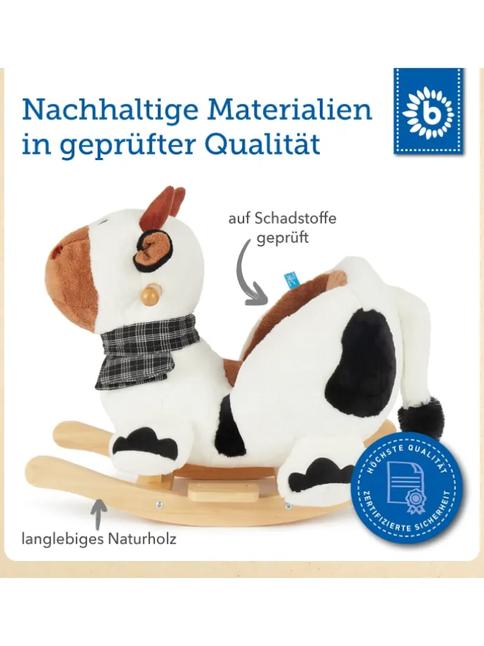 Plüsch Schaukeltier Kuh "Bauernhof in Weiß