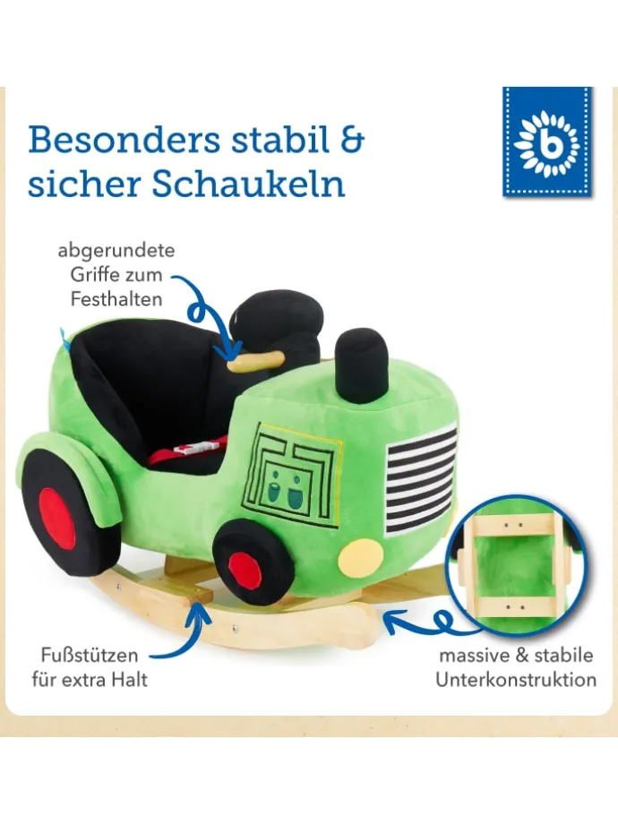 Plüsch Schaukeltier Traktor in Grün