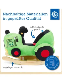 Plüsch Schaukeltier Traktor in Grün