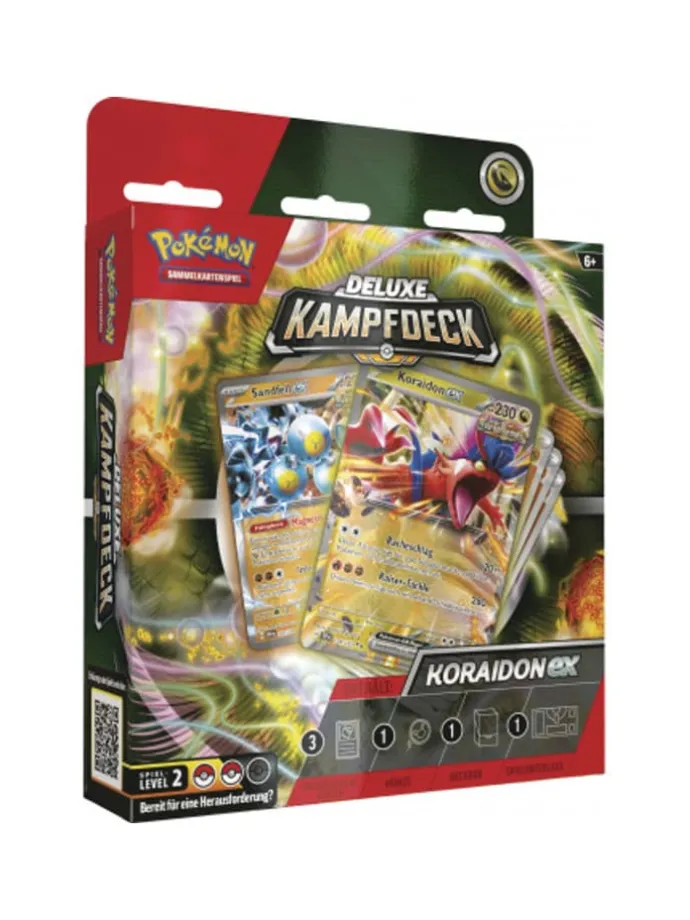 Pokémon Deluxe-Kampfdeck Miraidon-ex oder Koraidon-ex in Mehrfarbig ab 6 Jahre