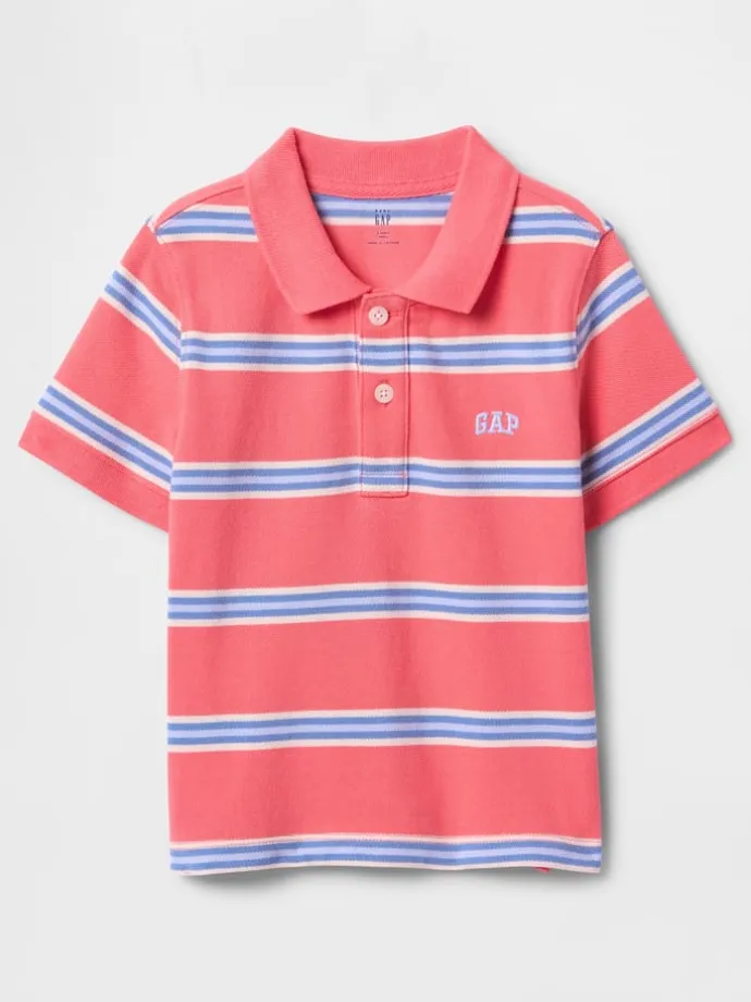 Poloshirt in Rot/ Weiß/ Hellblau