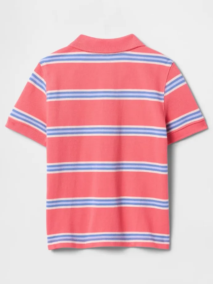 Poloshirt in Rot/ Weiß/ Hellblau