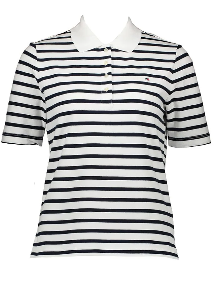 Poloshirt in Weiß/ Schwarz