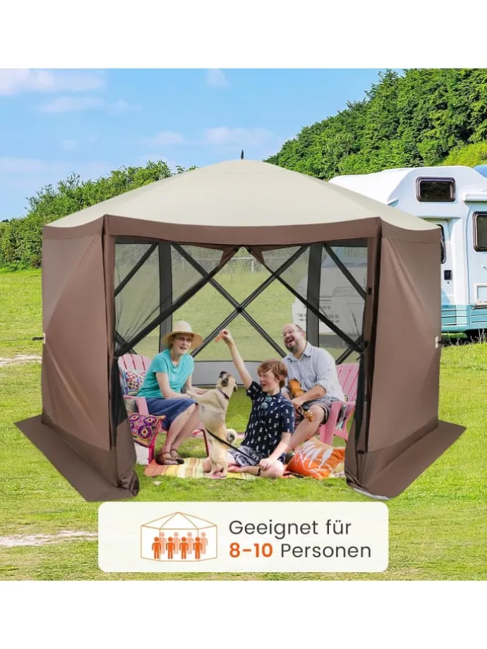 Pop-up Pavillon 3,5x3,5m in Braun