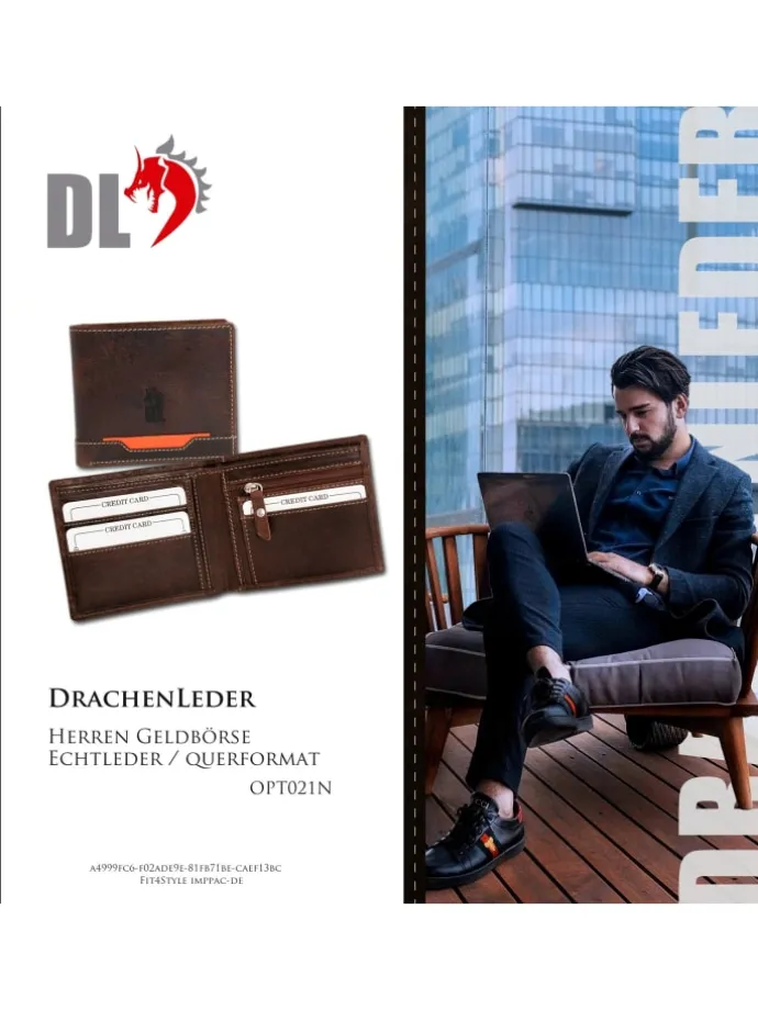 Portemonnaie Leder Herren Geldbörse Serie Tim