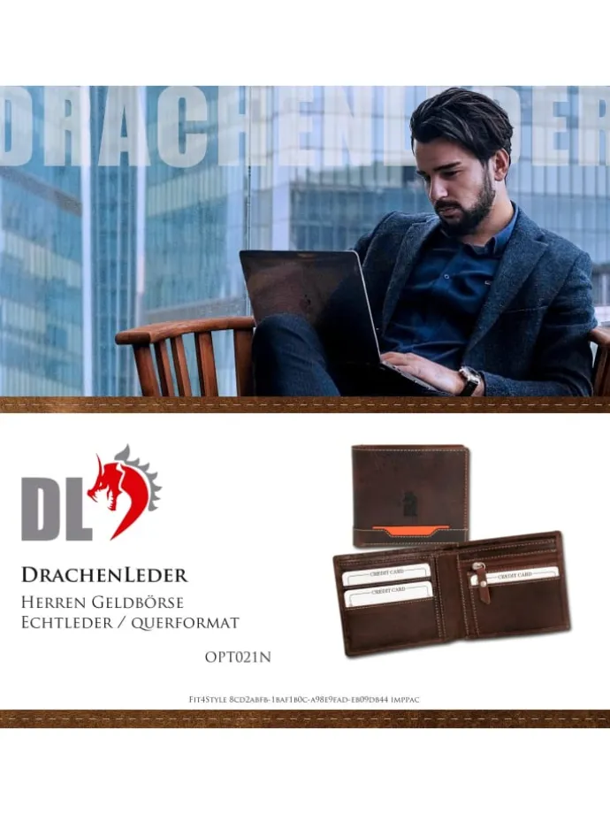 Portemonnaie Leder Herren Geldbörse Serie Tim
