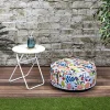 Pouf "Gonflable" in Weiß/ Bunt - (H)25 x Ø 55 cm