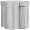 Pouf "Jocelyn" in Hellgrau - (B)40 x (H)40 x (T)40 cm