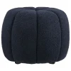 Pouf "Paisley" in Dunkelblau - (H)38 x  Ø 48 cm