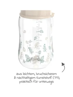 PP-Flasche Cherry Green 260 ml + Latex-Trinksauger in beige,motiv