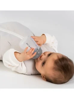 PP-Flasche 2er Pack 140 ml + Silikon-Trinksauger in grau