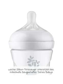 PP-Flasche Natural Response 260ml + Silikon-Sauger in weiss,motiv