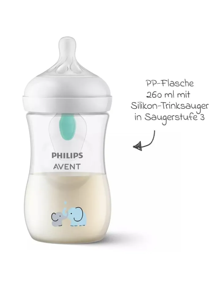 PP-Flasche Natural Response 260ml mit AirFree in weiss,motiv