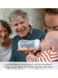 PP-Flasche Natural Response 260ml mit AirFree in weiss,motiv